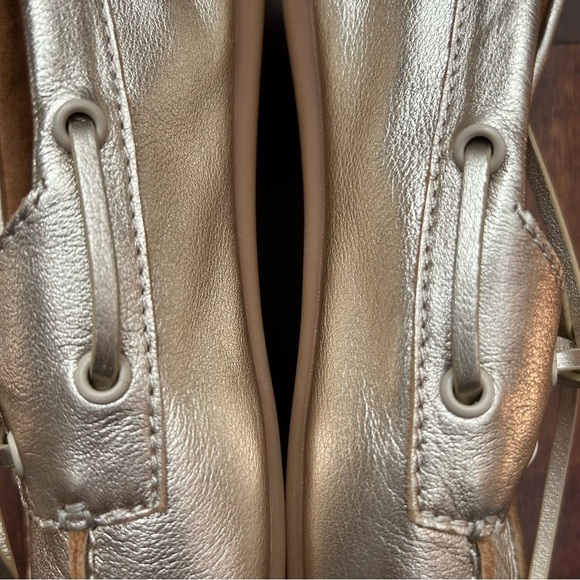 Aldo Women’s Preppy “Sail” Metallic Gold Leather Boat Loafer Slip-Ons, Size 10 - Picture 10 of 14